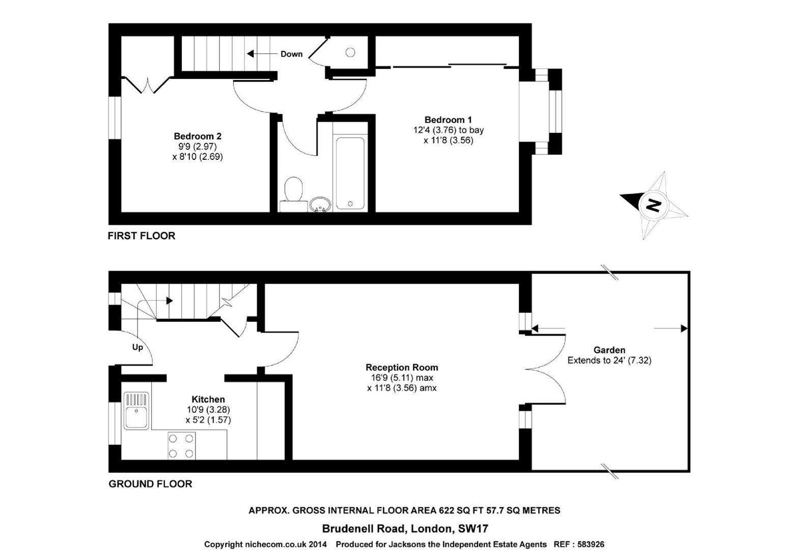 Jacksons 2 bedroom property to let in Brudenell Road, Tooting £