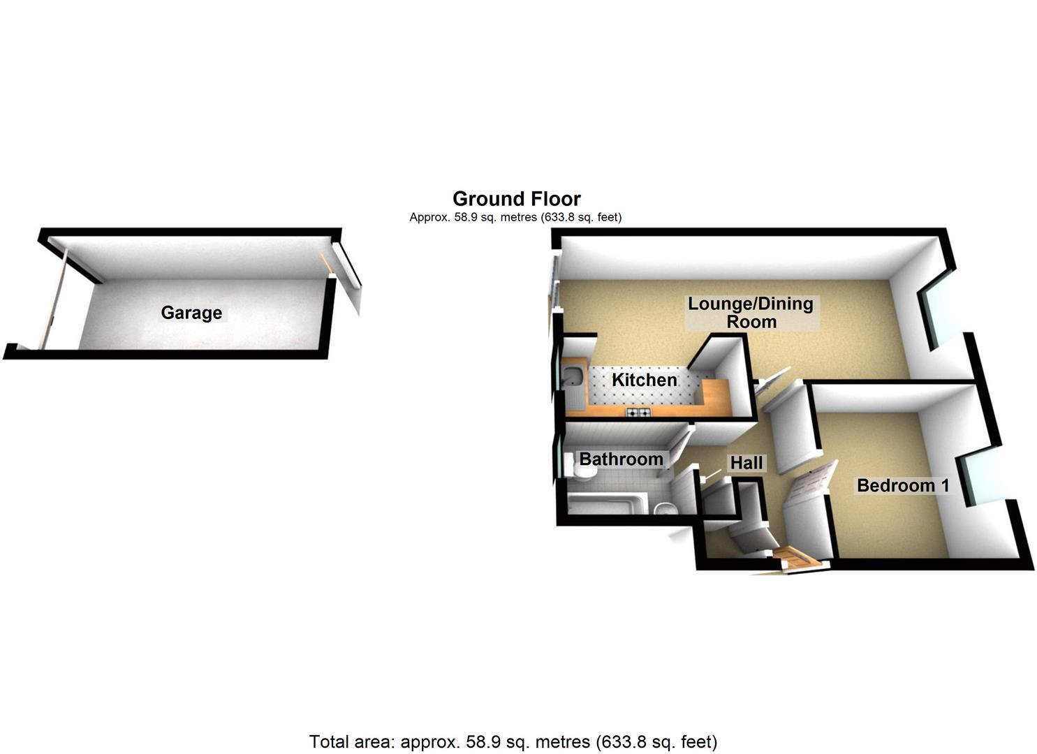 1 bedroom property for sale in Griffin Close, Shepshed, Loughborough