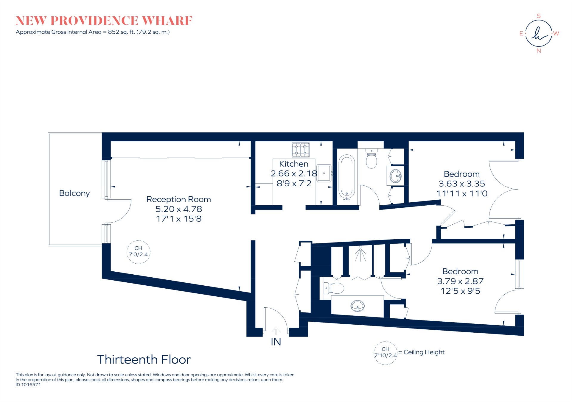 2 bedroom property for sale in Fairmont Avenue, London, E14 Guide price £650,000