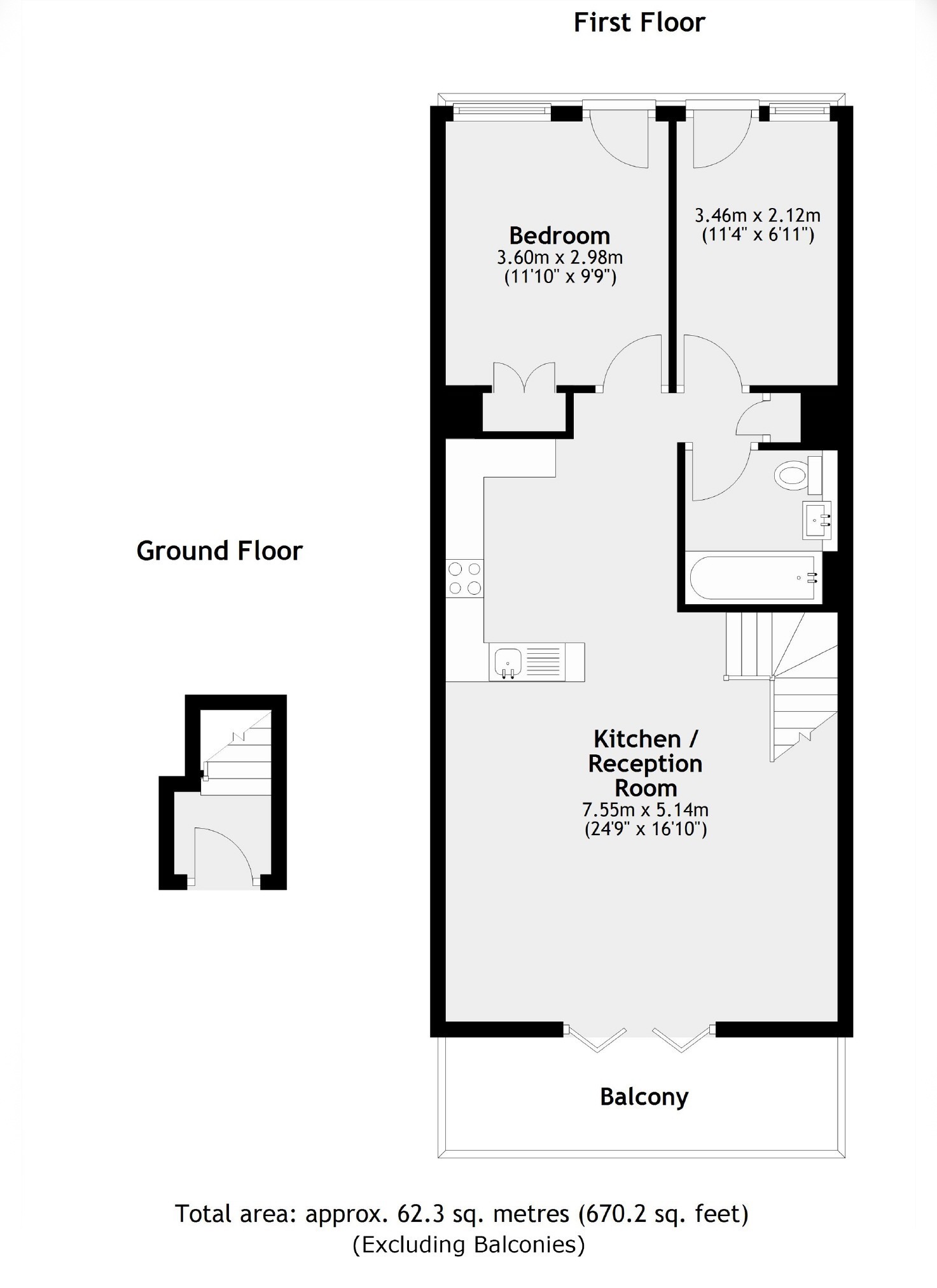 Snellers 2 bedroom property for sale in Third Cross Road, Twickenham
