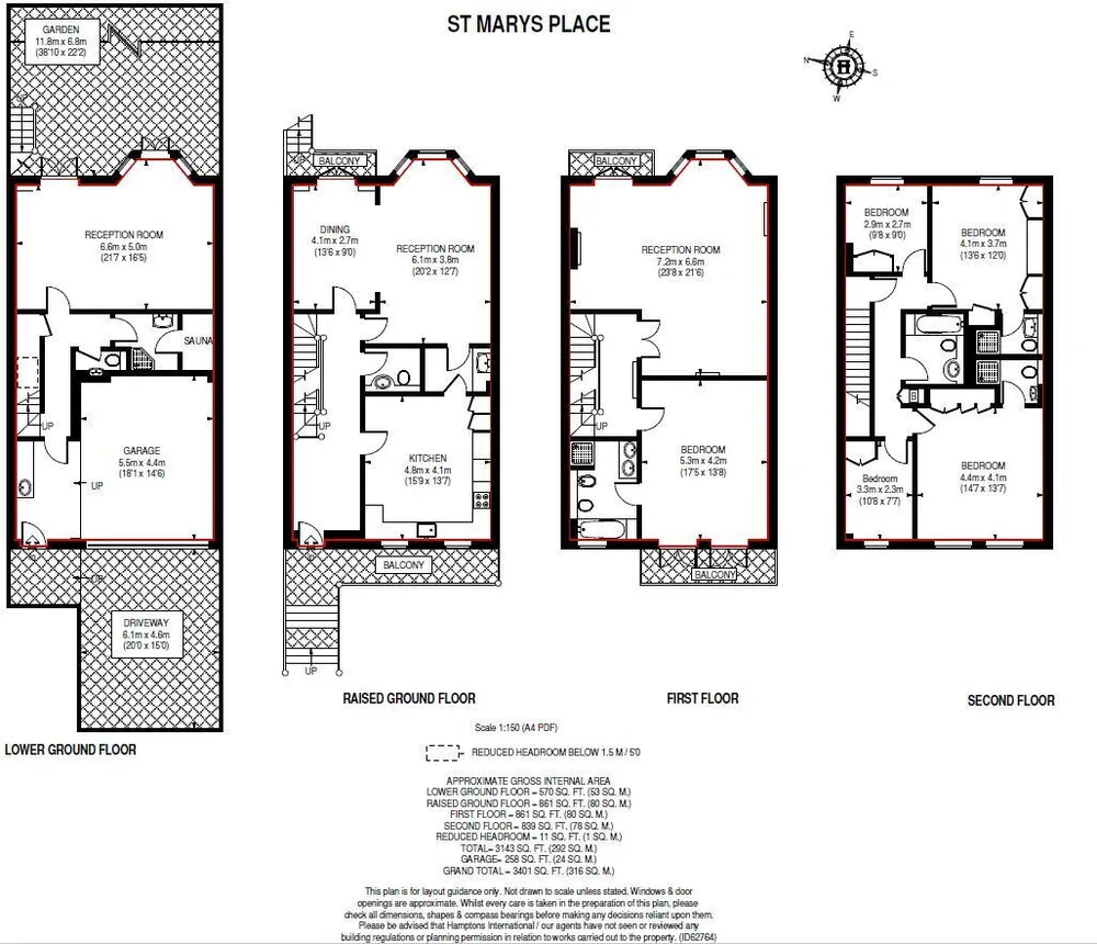 Floorplan for St. Marys Place, LONDON, W8
