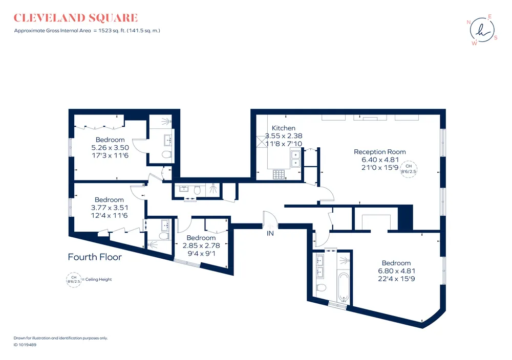 Floorplan for Cleveland Square, London, W2