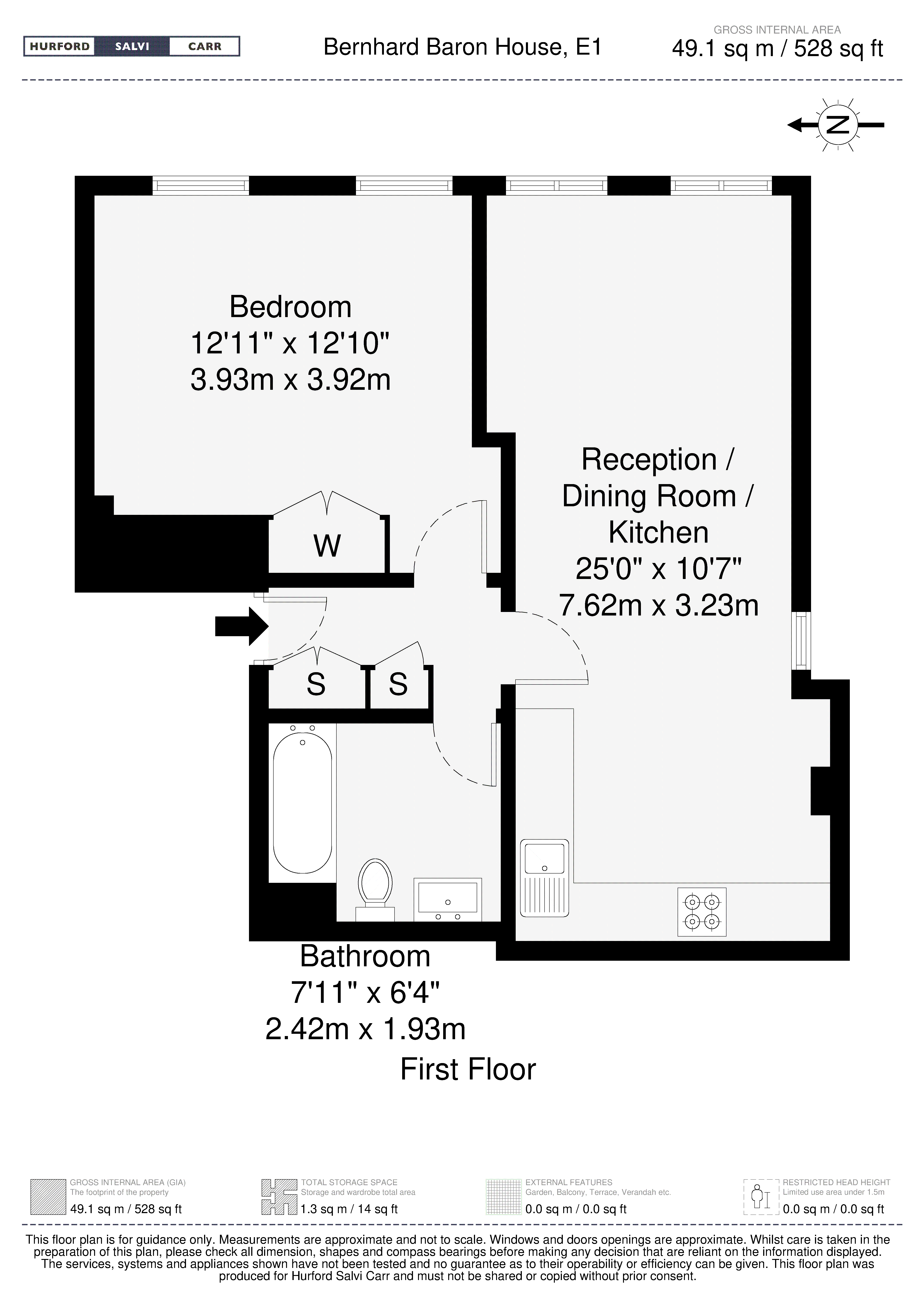 Bernhard Baron House, 71 Henriques Street, London, E1 floorplan