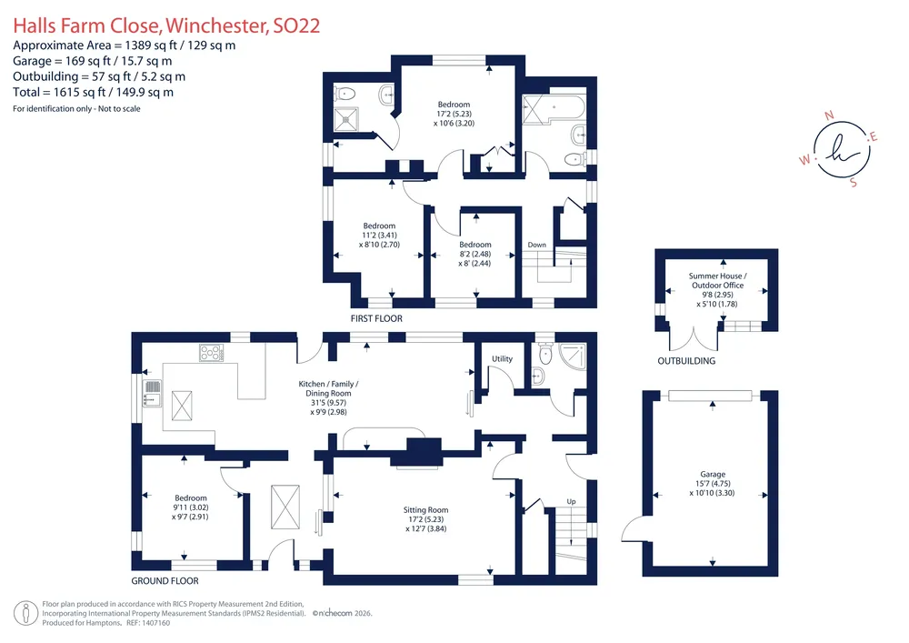 Floorplan for Halls Farm Close, Winchester, SO22