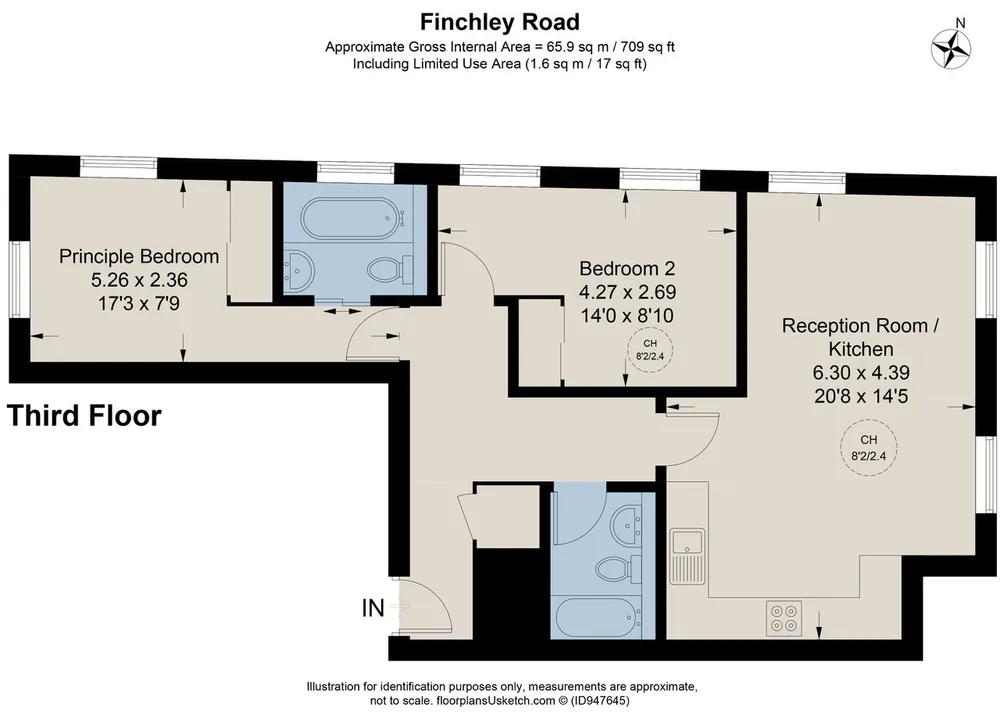 Floorplan for Finchley Road, Swiss Cottage, London, NW3