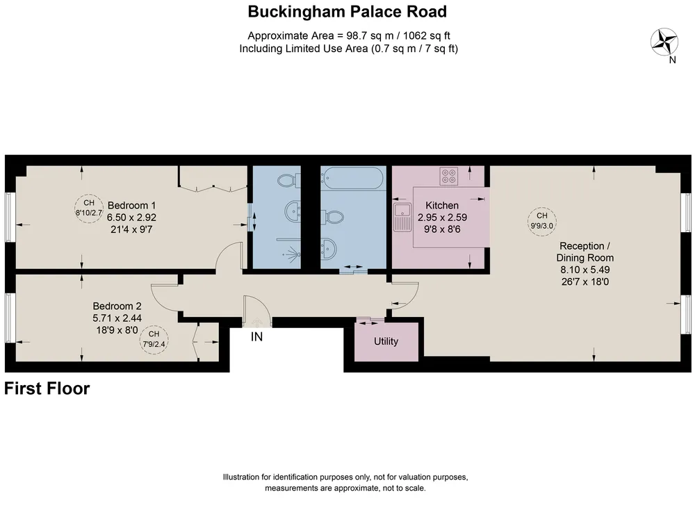 Floorplan for Buckingham Palace Road, Victoria, London, SW1W