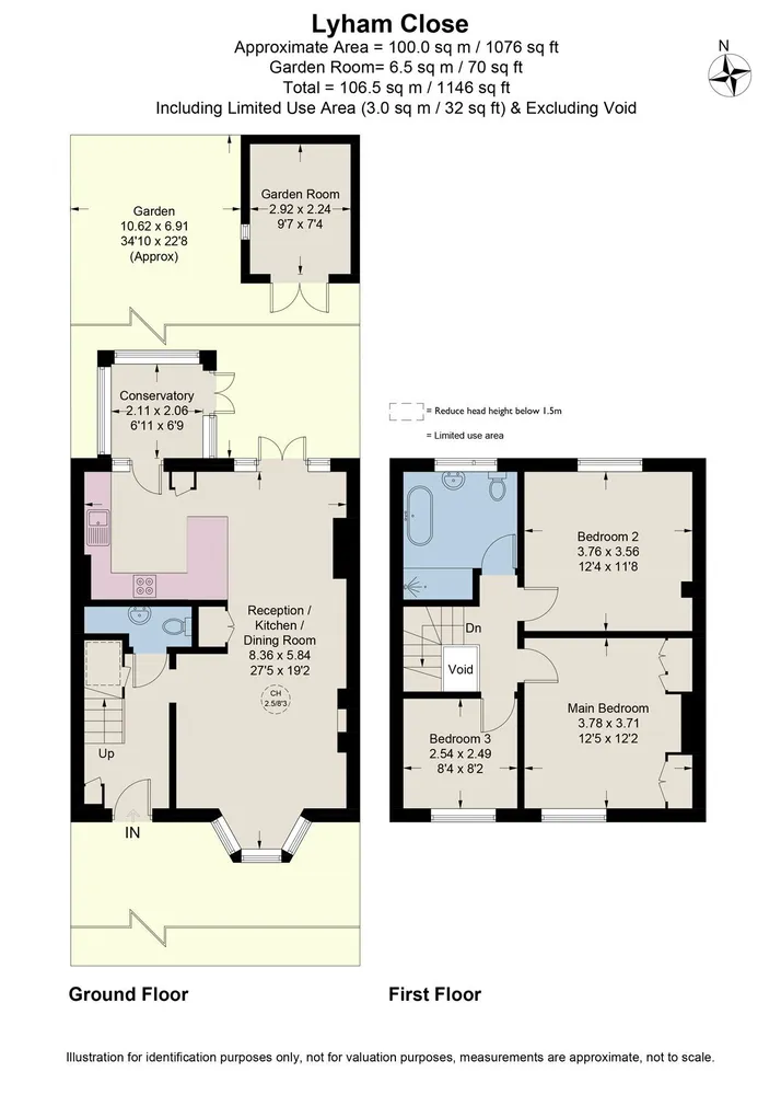 Floorplan for Lyham Close, London, SW2