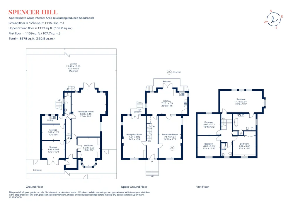 Floorplan for Spencer Hill, London, SW19