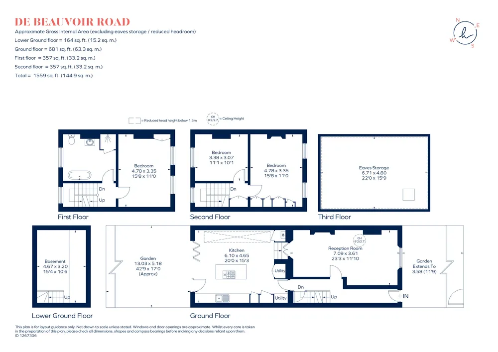Floorplan for De Beauvoir Road, London, N1