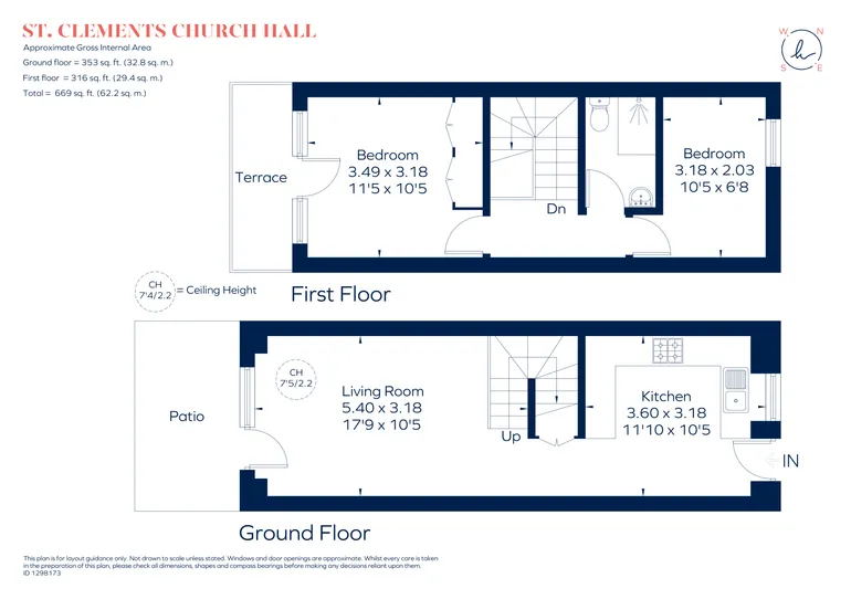 Floorplan 1 for Davey Close, London, N7