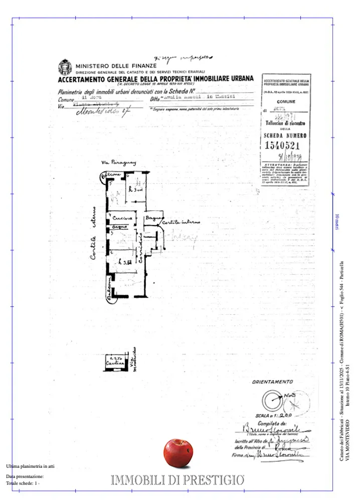 Floorplan for Via Montevideo  - Roma - Lazio