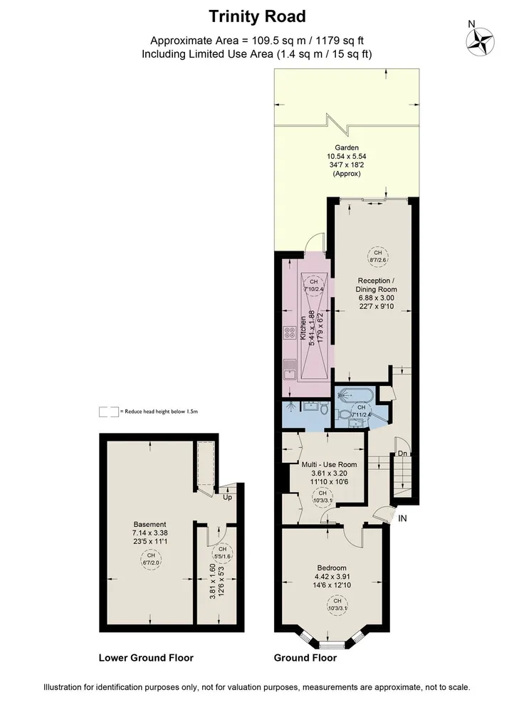 Floorplan for Trinity Road, Wandsworth, London, SW18