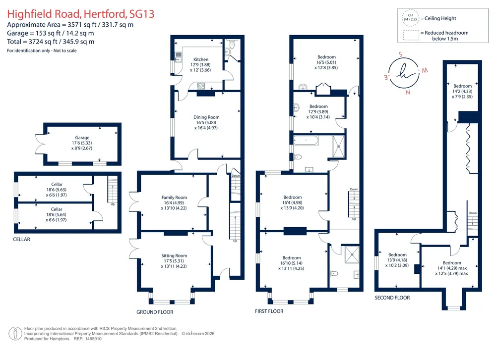 Floorplan for Highfield Road, Hertford, SG13