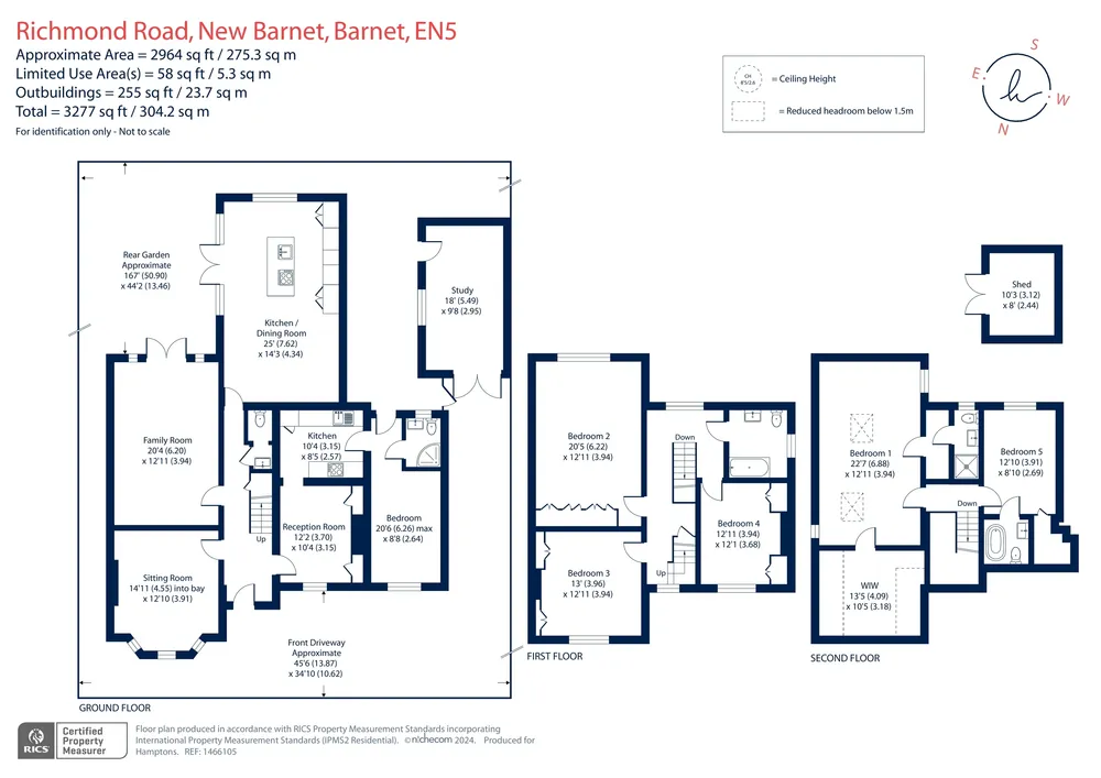 Floorplan for Richmond Road, New Barnet, EN5