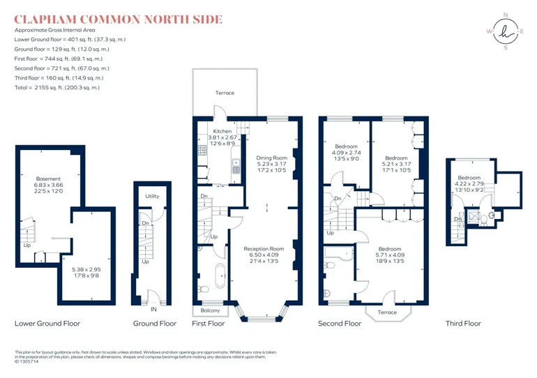 Floorplan 1 for Clapham Common North Side, London, SW4