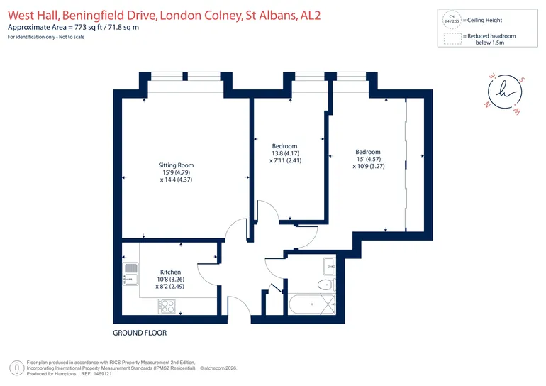 Floorplan 1 for West Hall, Napsbury Pk, St. Albans, AL2