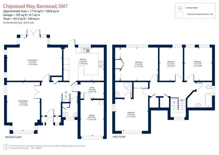 Floorplan 1 for Chipstead Way, Banstead, SM7