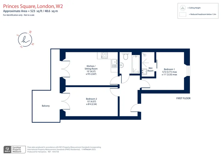 Floorplan 1 for Princes Square London W2