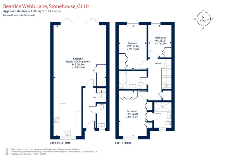 Floorplan 1 for Beatrice Webb Lane, Standish, GL10