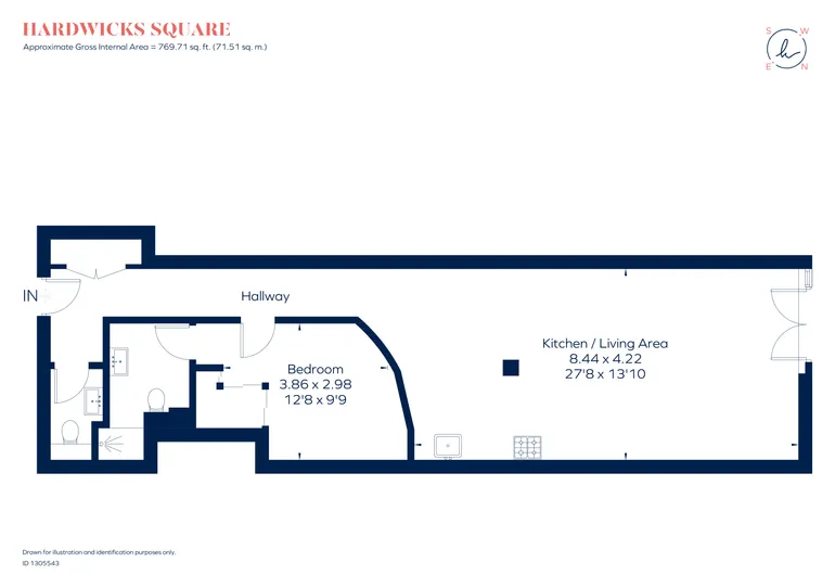 Floorplan 1 for Hardwicks Square, London, SW18