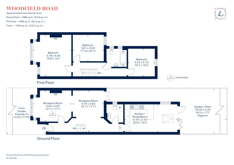 Floorplan 1 for Woodfield Road, Ealing, W5