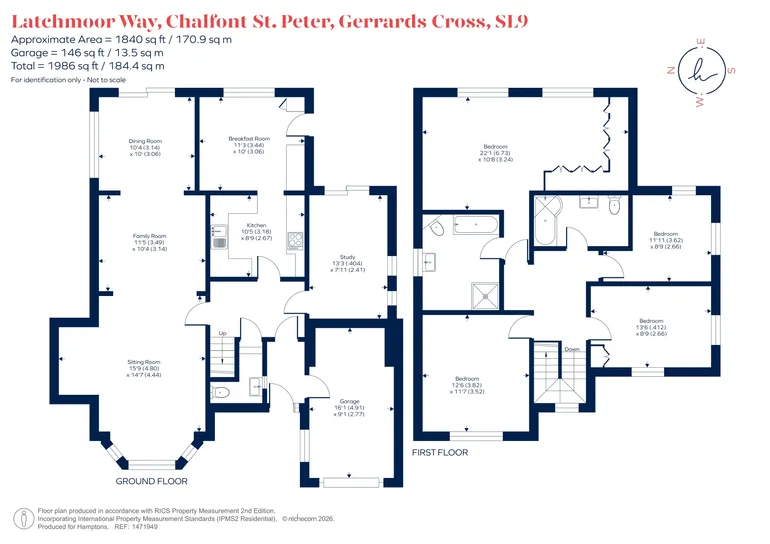 Floorplan 1 for Latchmoor Way, Gerrards Cross, SL9