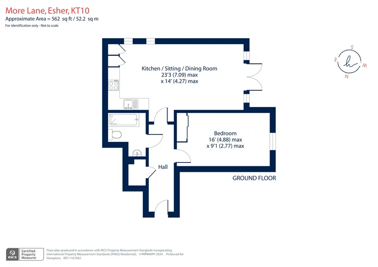 Floorplan 1 for More Lane, Esher KT10