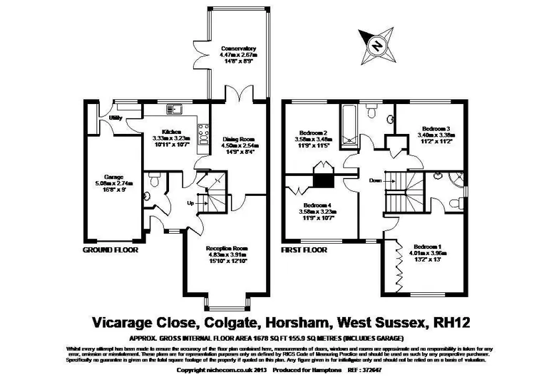 Floorplan 1 for Vicarage Close Colgate RH12