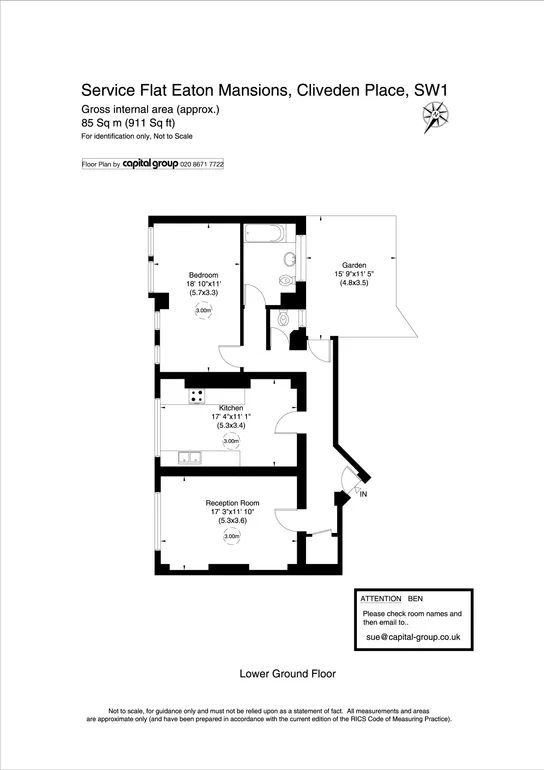 Floorplan 1 for Cliveden Place, London, SW1W