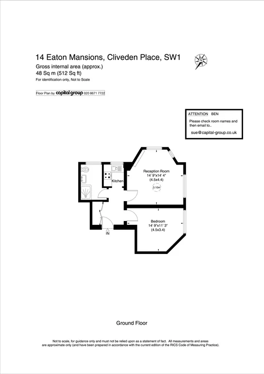 Floorplan 1 for Cliveden Place, London, SW1W