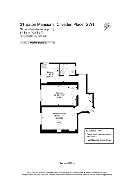 Floorplan 1 for Cliveden Place, London, SW1W