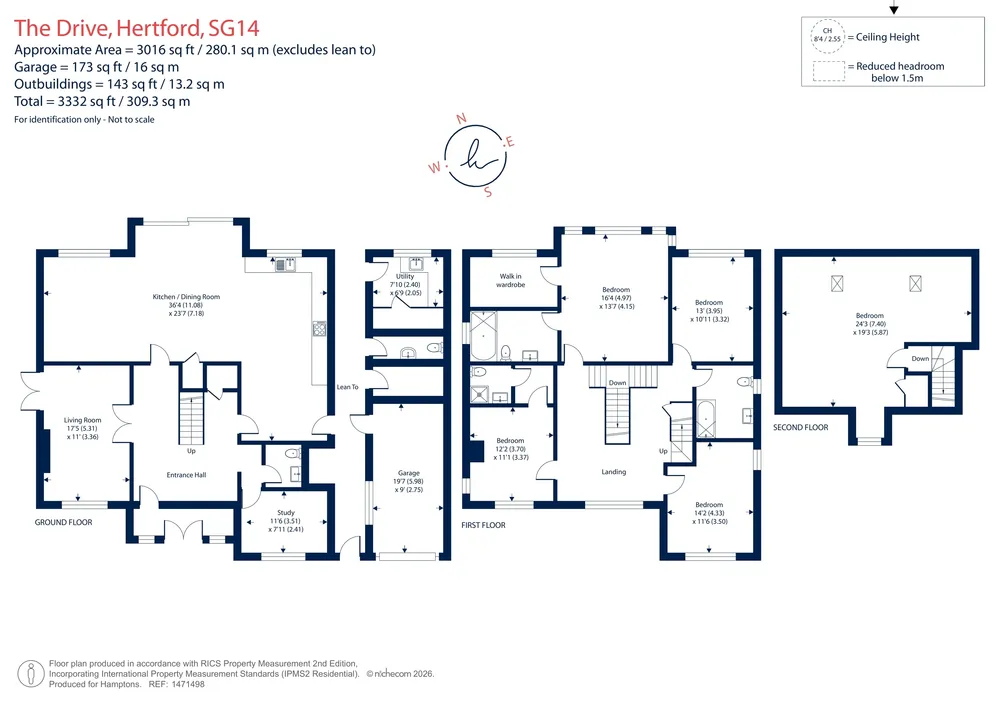Floorplan for The Drive, Hertford, SG14