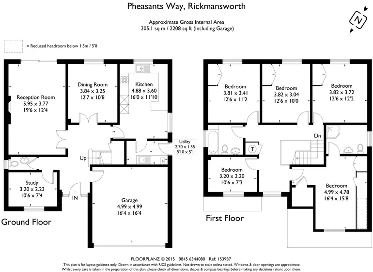 Floorplan 1 for Pheasants Way, Rickmansworth, WD3