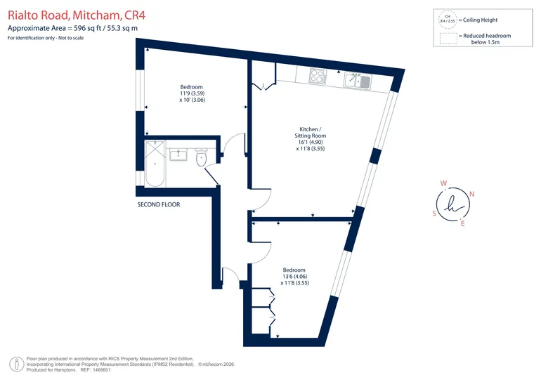 Floorplan 1 for Rialto Road, CR4