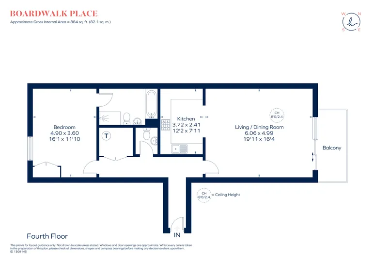 Floorplan 1 for Boardwalk Place, London, E14