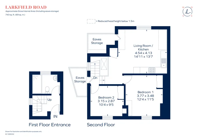 Floorplan 1 for Larkfield Road Richmond TW9