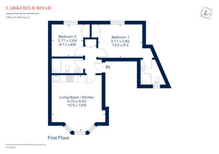 Floorplan 1 for Larkfield Road Richmond TW9