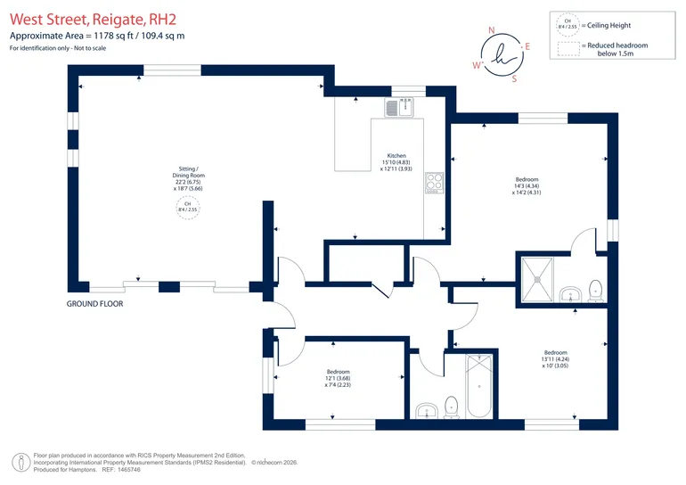 Floorplan 1 for West Street, Reigate, RH2