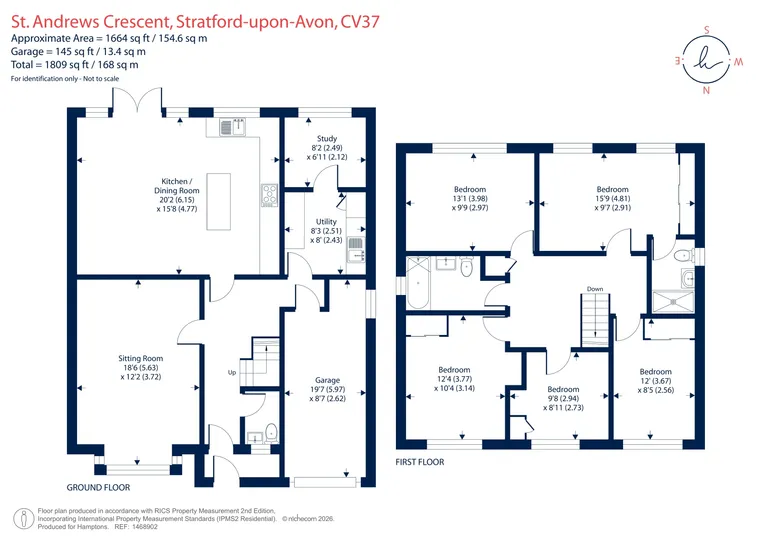 Floorplan 1 for St. Andrews Crescent, Stratford-upon-Avon, CV37