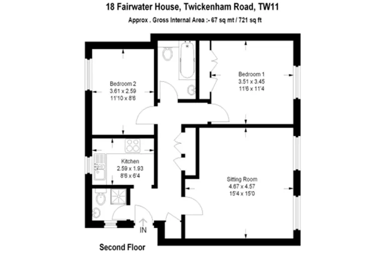Floorplan 1 for Twickenham Road, Teddington, TW11