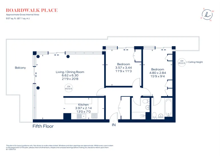 Floorplan 1 for Boardwalk Place, London, E14