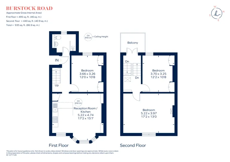 Floorplan 1 for Burstock Road, London, SW15