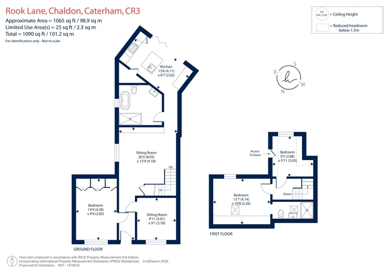 Floorplan 1 for Rook Lane, Caterham, CR3
