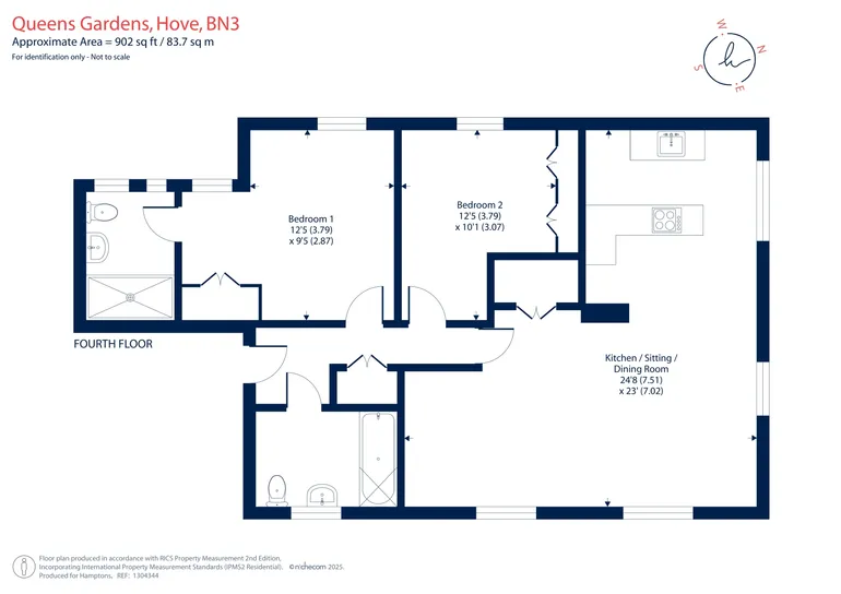 Floorplan 1 for Queens Gardens, Hove, BN3