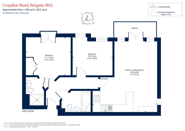 Floorplan 1 for Croydon Road Reigate RH2