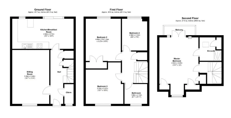 Floorplan 1 for Hunloke Way, Malmesbury, SN16