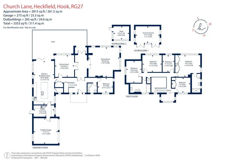 Floorplan 1 for Church Lane, Heckfield, RG27