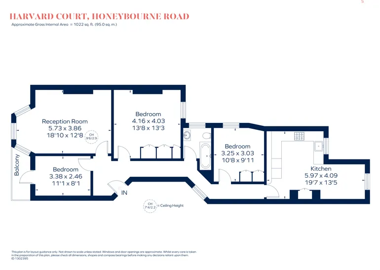 Floorplan 1 for Honeybourne Road, London, NW6