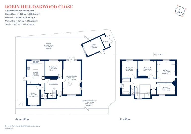 Floorplan 1 for Oakwood Close, Chislehurst, BR7