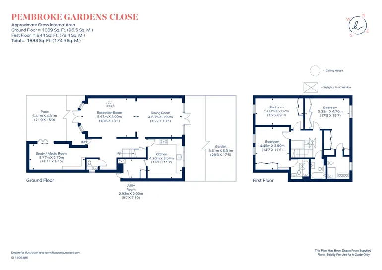Floorplan 1 for Pembroke Gardens Close London W8